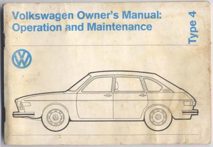 Volkswagen Type 4 1974 Owner's Manual