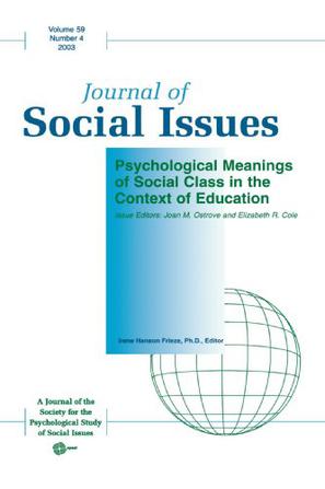 Psychological Meanings of Social Class in the Context of Education 2003