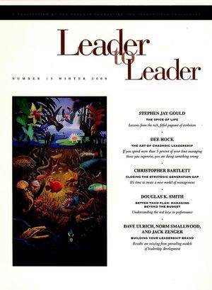 Leader Leader V15 99 Urnal Sponsored by the Peter F. Drucker Foundation for Nonprofit Management)