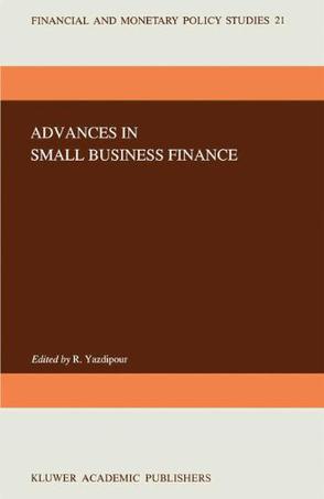 Advances in Small Business Finance