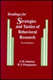Strategies and Tactics of Behavioral Research