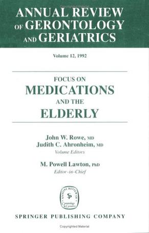 Annual Review of Gerontology and Geriatrics, Volume 12, 1992
