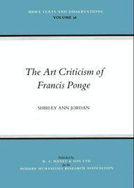 The Art Criticism of Francis Ponge