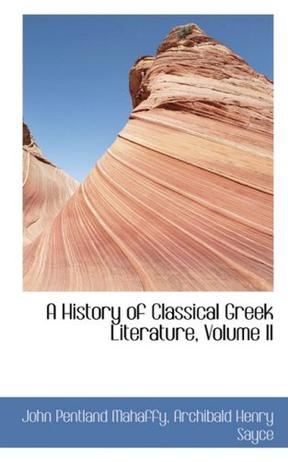 A History of Classical Greek Literature, Volume II